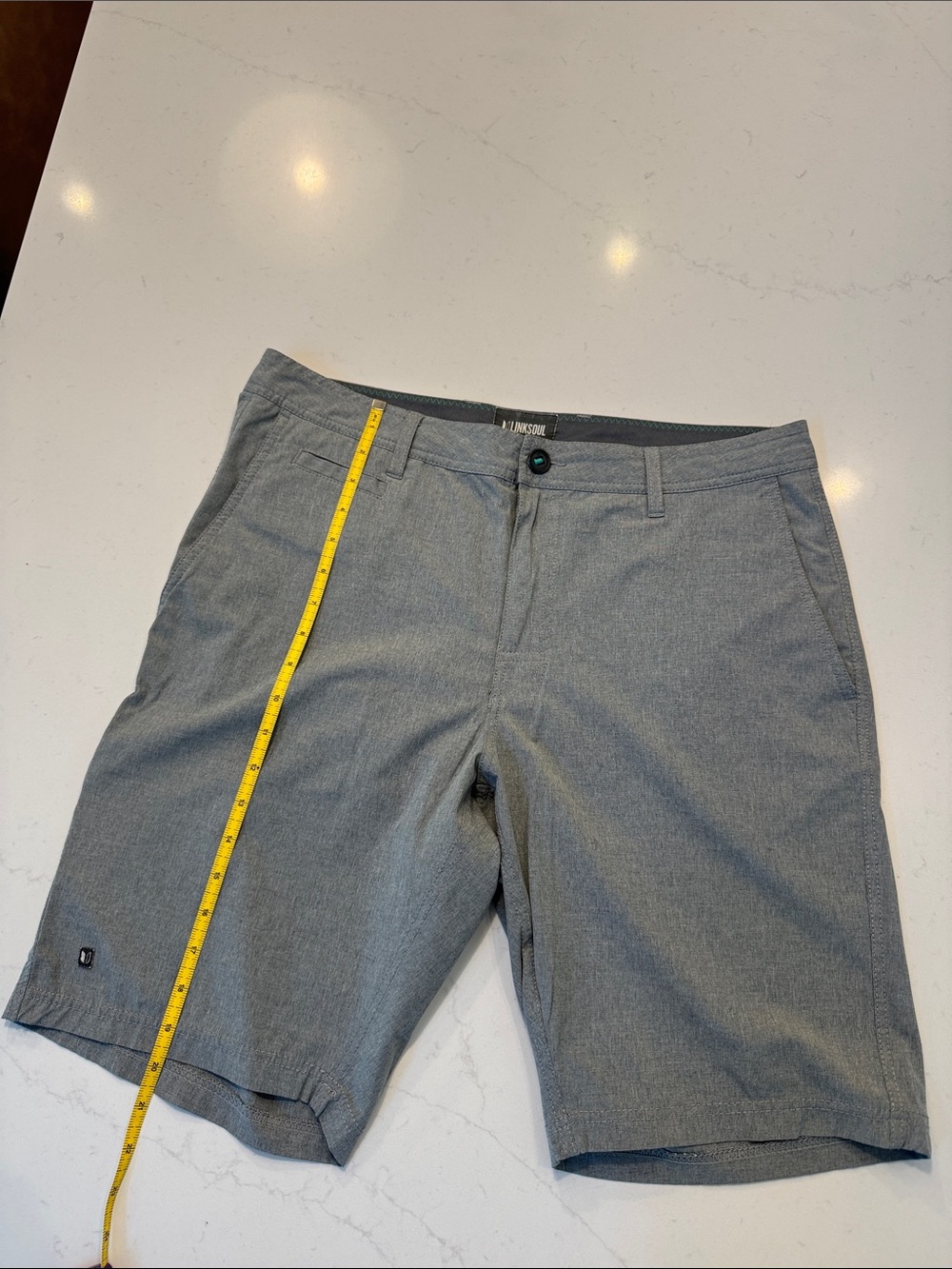 Linksoul Men's Gray Flat-Front Performance Shorts